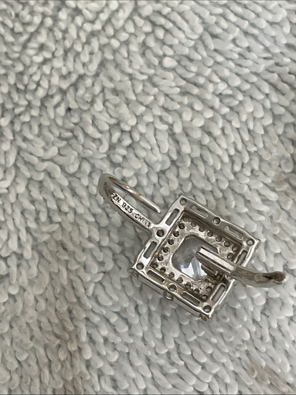 Sterling Silver 925 CZ Princess Cut Double Halo Baguette Leverback Earrings - Picture 6 of 7
